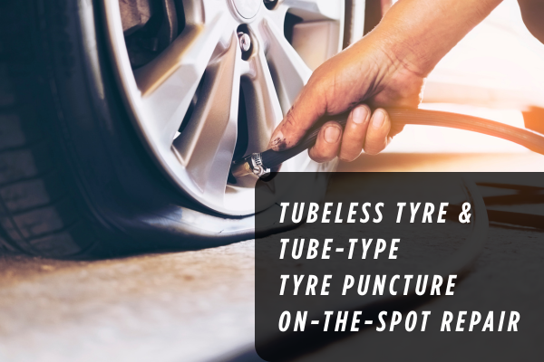 Car tubeless tyre repair at doorstep